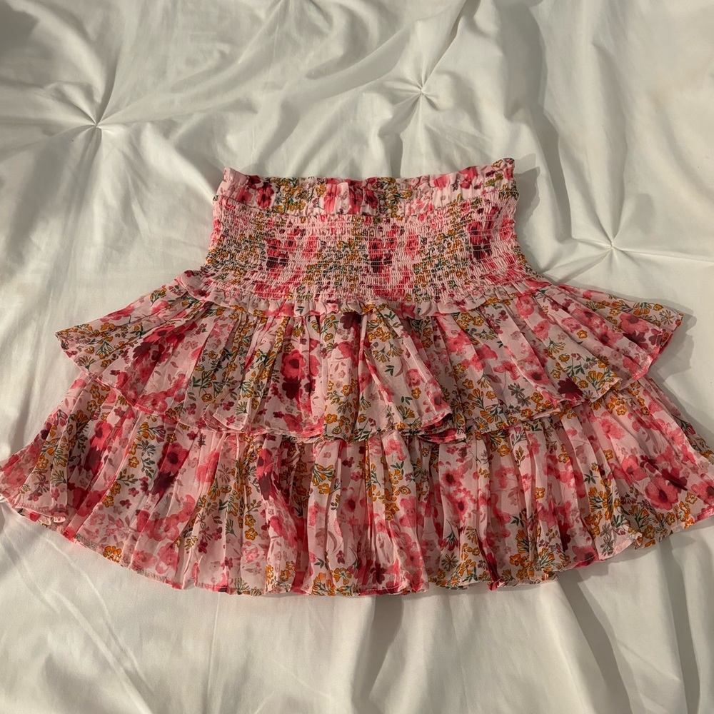 Pants Store light pink, pink, red, & orange floral high-rise skirt (never worn)